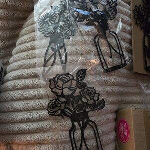 Black Metal Floral Wall Art